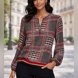 Anne Klein Printed Blouse – Size Small | Chic & Elegant